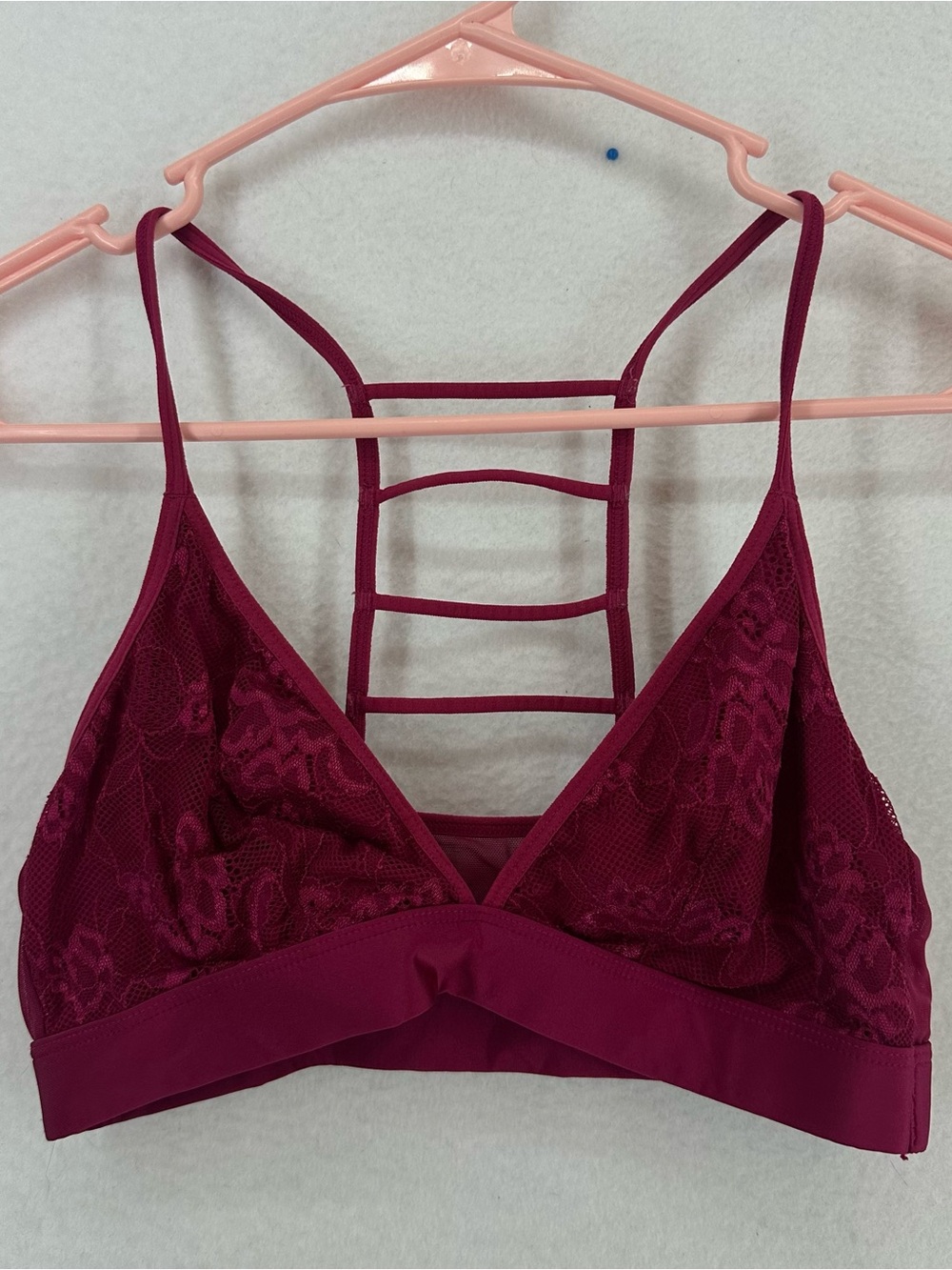 Strappy Bralette Women’s Medium Burgundy Wine